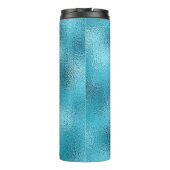 Blauw wit monogram, moderne minimalistische naam thermosbeker (Achterkant)