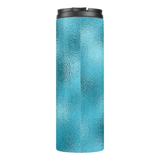 Blauw wit monogram, moderne minimalistische naam thermosbeker (Achterkant)