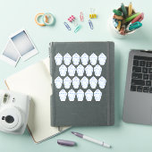 Blauw-Wit Monogram Preppy Gemberpot Sticker (iPad Cover)