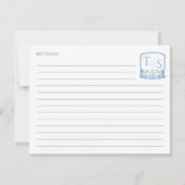 Blauw Wit Monogram Vrijgezellenfeest Recept Kaart (Achterkant)