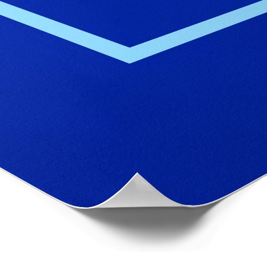 Blauw Wit Monogrammed Elegant Ginger Jar Poster (Hoek)