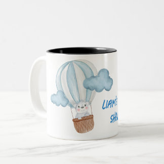 Blauw & Wit Mooie Dieren Baby Shower Tweekleurige Koffiemok