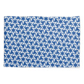 Blauw-wit motief | Geometrisch sterpatroon Kussensloop (Achterkant)