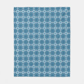 Blauw-wit mozaïek fleece deken (Voorkant)