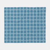 Blauw-wit mozaïek fleece deken (Voorkant (Horizontaal))