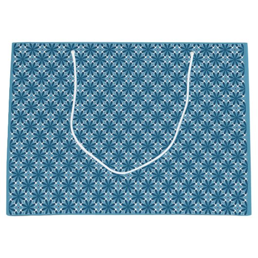 Blauw-wit mozaïek groot cadeauzakje (Voorkant)