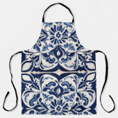 Blauw & Wit Mozaïek Kunst, Andalusisch Design Schort (Voorkant)