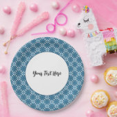 Blauw-wit mozaïek papieren bordje (Feest)