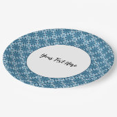 Blauw-wit mozaïek papieren bordje (Gekanteld)