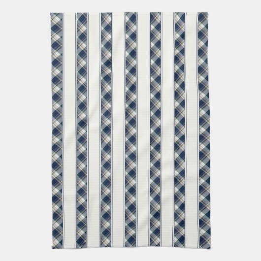 Blauw, wit, multithread-spelregels theedoek (Verticaal)