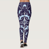 Blauw & wit naadloos "Ratti_Creative_Arts" Leggings (Achterkant)