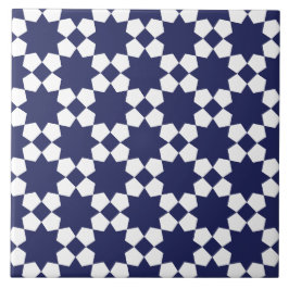 Blauw & wit naadloos vectorpatroon tegeltje