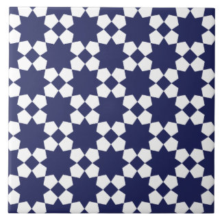 Blauw & wit naadloos vectorpatroon tegeltje
