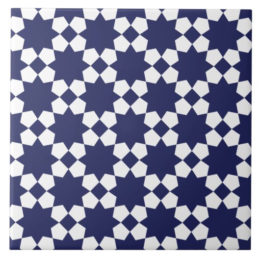 Blauw & wit naadloos vectorpatroon tegeltje (Voorkant)