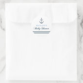 Blauw & Wit Nautisch Baby shower Sticker (Tas)