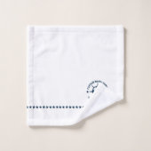 Blauw Wit Nautisch Boat Wheel  Boat Bad Handdoek (Wasdoekje)