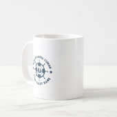 Blauw Wit Nautisch Boat Wheel  Boat Koffiemok (Voorkant links)