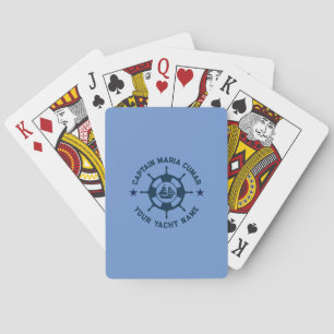 Blauw Wit Nautisch Boat Wheel  Boat Pokerkaarten