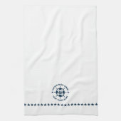 Blauw Wit Nautisch Boat Wheel  Boat Theedoek (Verticaal)