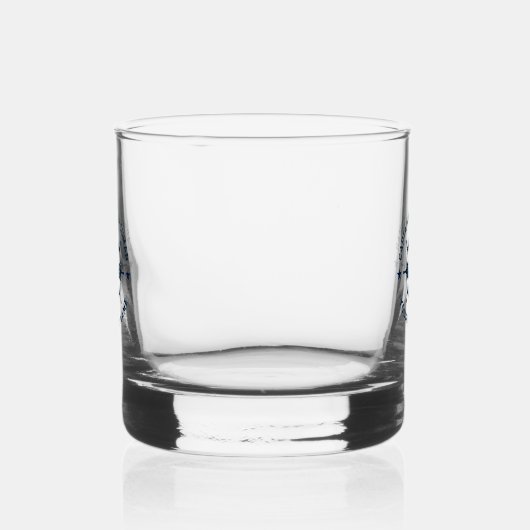 Blauw Wit Nautisch Boat Wheel  Boat Whisky Glas (Links)