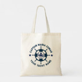 Blauw Wit Nautisch Boat Wheel  Octopus Tote Bag (Achterkant)