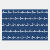 Blauw wit nautische golven 3 gift inpakpapier (Voorkant 3)