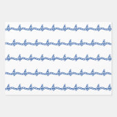 Blauw wit nautische golven 3 gift inpakpapier (Voorkant)