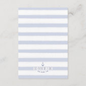 Blauw & Wit Nautische Knoop Trouwdetails Informatiekaartje (Achterkant)