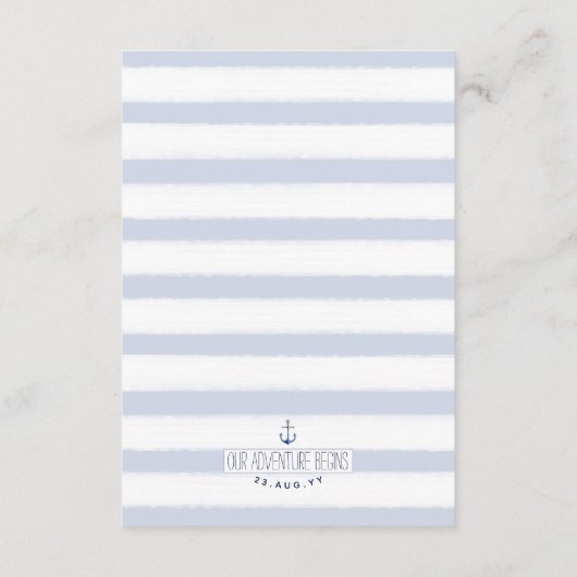 Blauw & Wit Nautische Knoop Trouwdetails Informatiekaartje (Achterkant)