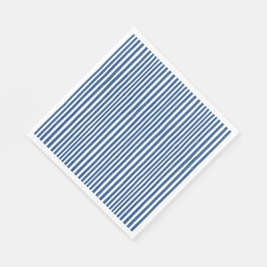 Blauw & Wit Nautische strepen Servet (Hoek)