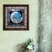 Blauw/Wit Nep Gebrandschilderd Glas Nautilus Schel Tegeltje
