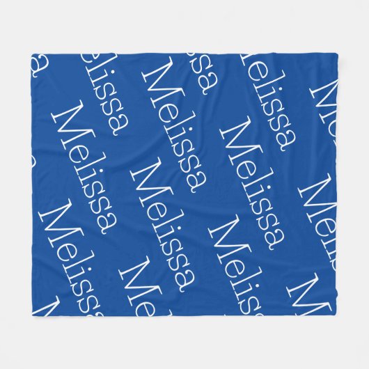 Blauw & Wit Nieuwheid Naam Fleece Deken (Voorkant (Horizontaal))