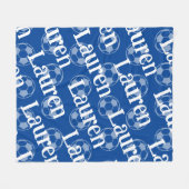 Blauw & Wit Nieuwigheid Voetbal Fleece Deken (Voorkant (Horizontaal))