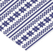 Blauw wit Noors kerstkeukenpatroon Korte Tafelloper (Hoek)