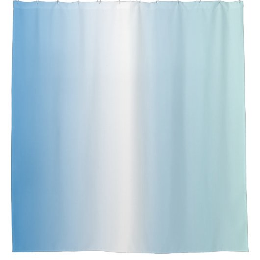 Blauw wit ombre strepen douchegordijn (Voorkant)