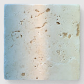 Blauw wit ombre strepen stenen onderzetter (Voorkant)