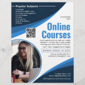 Blauw & Wit Online Cursusreclame Flyer (Voorkant)