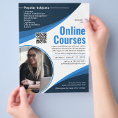 Blauw & Wit Online Cursusreclame Flyer (Hand)