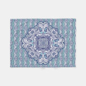 Blauw-wit ontwerp fleece deken (Voorkant (Horizontaal))