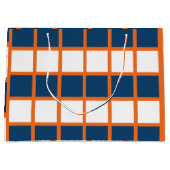 Blauw-wit-Oranje cheques gecontroleerd Groot Cadeauzakje (Voorkant)