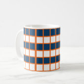 Blauw-wit-Oranje cheques gecontroleerd Koffiemok (Voorkant links)
