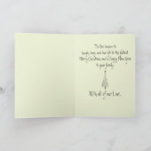 Blauw Wit Origami Kerst Egel op een slee Kaart (Binnen)