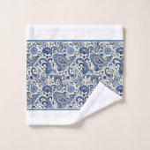 Blauw-wit paisley badhanddoekenset bad handdoek (Wasdoekje)