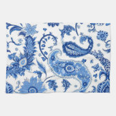 Blauw & Wit Paisley Keukenhanddoek (Horizontaal)