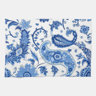 Blauw & Wit Paisley Keukenhanddoek