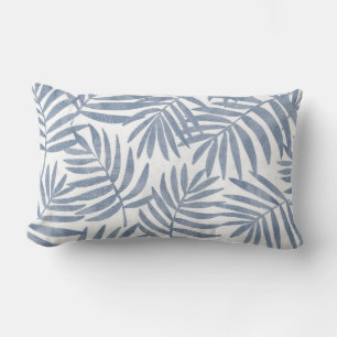 Blauw & Wit Palm Leaf Lumbaal Kussen