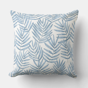 Blauw & Wit Palmblad Sierkussen