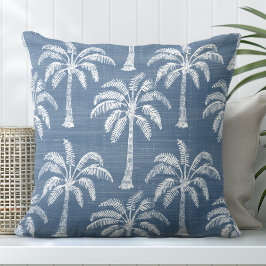 Blauw & wit palmboom Sierkussen