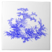  Blauw & Wit Pastoraal Schapen & Konijnen Tegeltje (Voorkant)