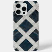 Blauw Wit Patroon Marmer Case-Mate iPhone Case (Achterkant)